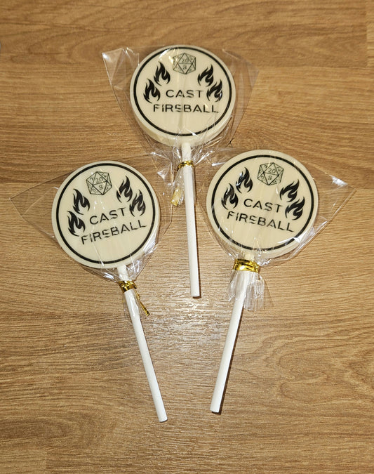 Cast Fire Ball Chocolate Lollipop image 1