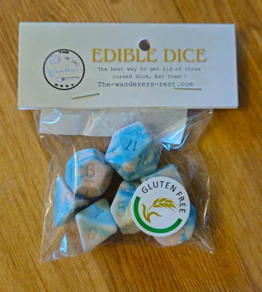 Blue and Pink White Chocolate Dice image 0