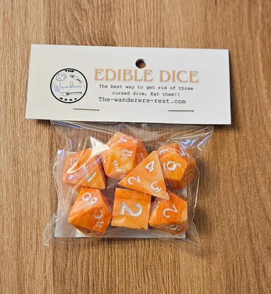 Orange and White, White Chocolate Dice image 0