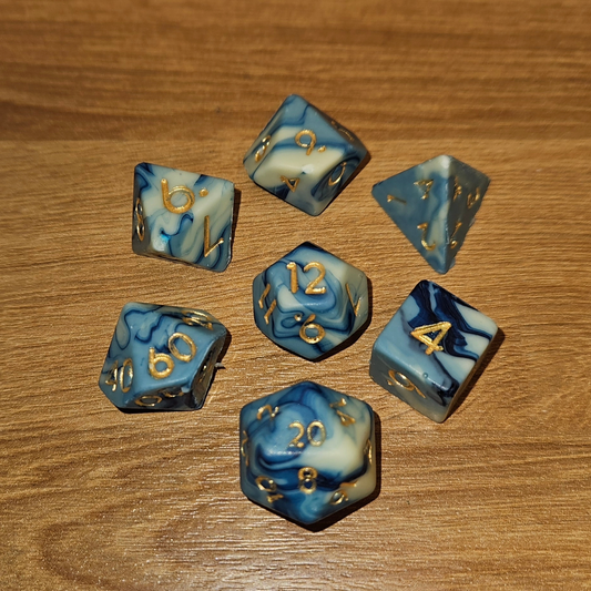 Blue and Gold White Chocolate Dice image 2