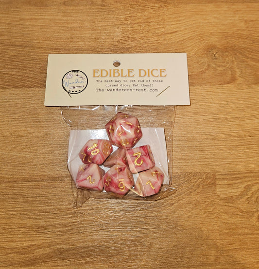 Red and Gold White Chocolate Dice image 0