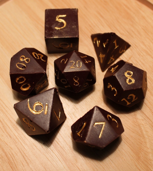 Dark Chocolate Dice with Golden numbers image 0