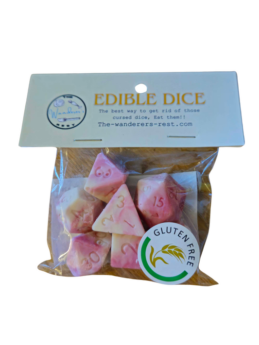 Pink and White Chocolate dice