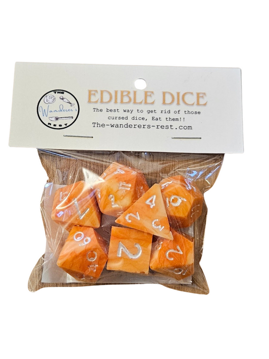 Orange and White Chocolate Dice